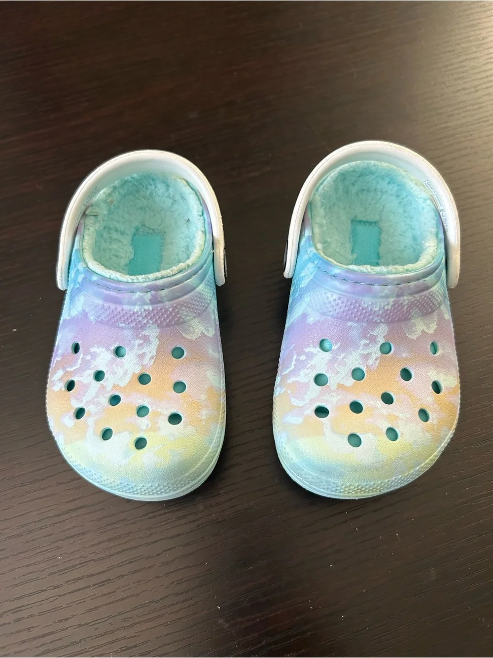 Crocs classic lined Kids Tie-Dye Fleece-Lined Clog - Blue/Purple/Pink
